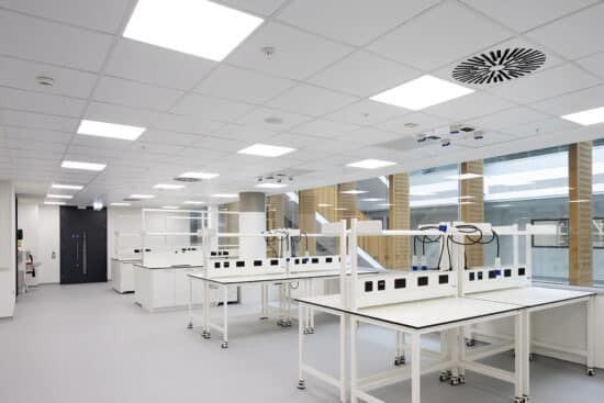 iflexx modular lab benching installed a white city for Morgan Lovell